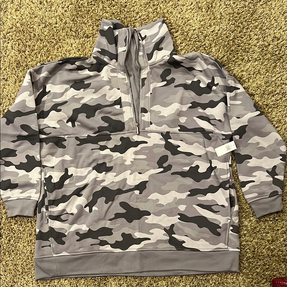 Old Navy Gray and Black Zip Up Sweater